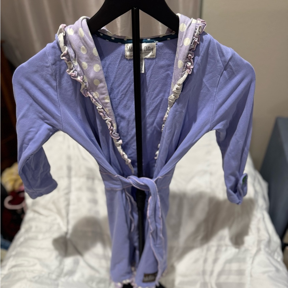 Matilda Jane Lavender robe with White Dots